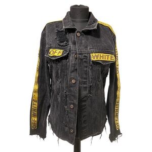 OFF WHITE Belt & Forever 21 Black Jean patchwork Jacket